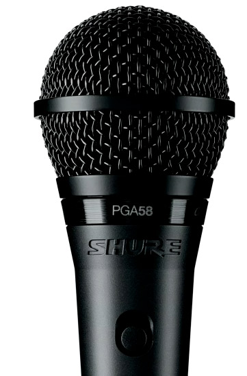 Shure PGA58 XLR Microfone Dinâmico Cardioide para Voz-