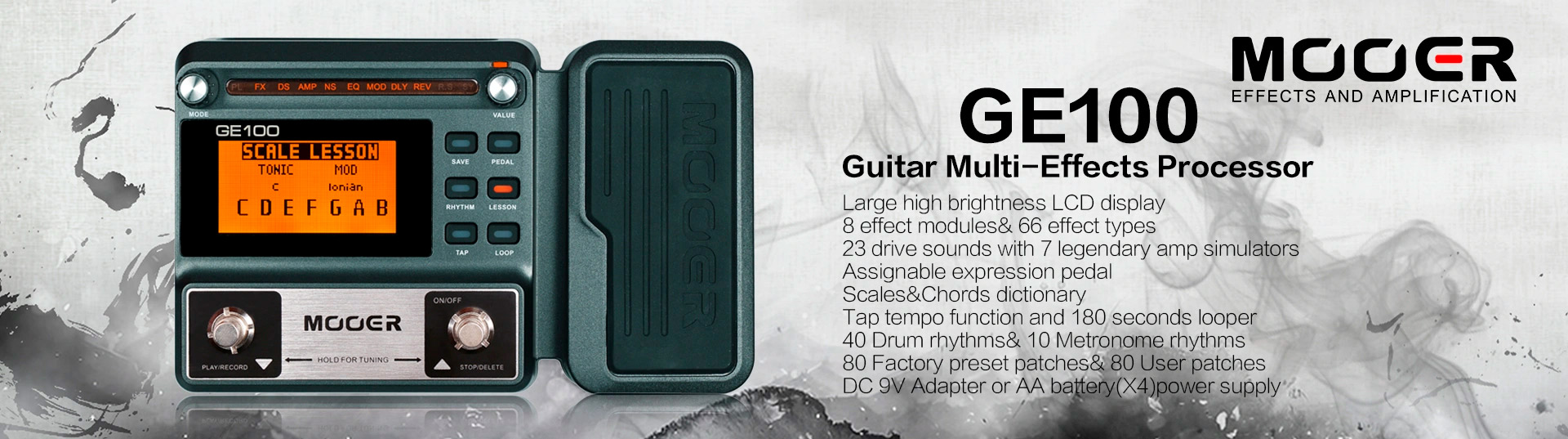 Mooer GE100 Pedaleira Multiefeitos Guitarra---