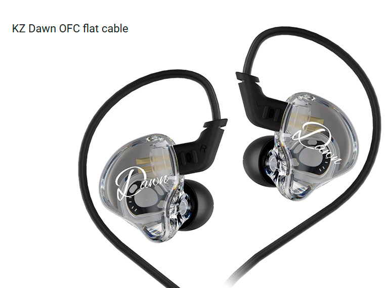 KZ Dawn Fone In-Ear sem Microfone - OFC Cable-