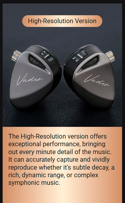 KZ Vader High-Resolution Fone In-Ear sem Microfone-