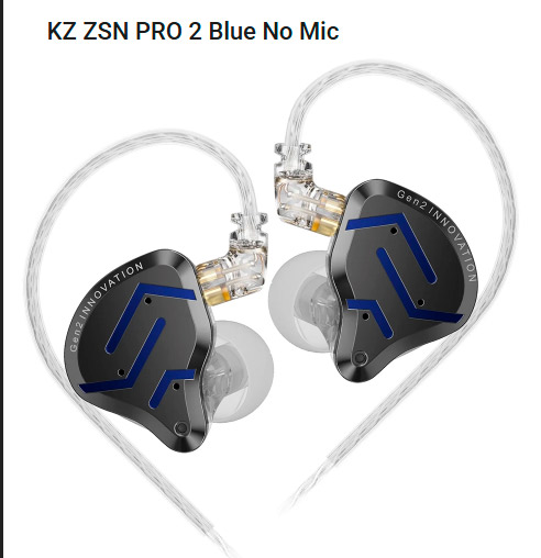 KZ ZSN Pro 2 Fone In-Ear sem Microfone - Azul-