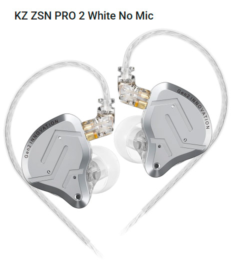 KZ ZSN Pro 2 Fone In-Ear sem Microfone - Branco-